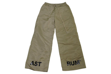 ASTRUM アストルム ナイロンパンツ ボトムロゴ レーザー製 コットン ベージュ ブラック サイズM 美品 中古 4c072549 