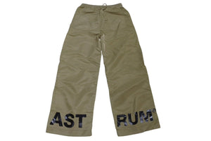 ASTRUM アストルム ナイロンパンツ ボトムロゴ レーザー製 コットン ベージュ ブラック サイズM 美品 中古 4c072549 