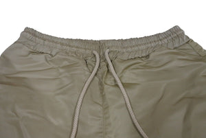 ASTRUM アストルム ナイロンパンツ ボトムロゴ レーザー製 コットン ベージュ ブラック サイズM 美品 中古 4c072549 