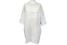 Load image into Gallery viewer, 極美品 BALENCIAGA バレンシアガ 半袖Ｔシャツ BBロゴ ダメージ加工 グレー コットン 739784 サイズS 中古 4c072573