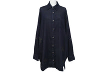 Load image into Gallery viewer, CHROME HEARTS クロムハーツ Mahal Kita デニム 長袖シャツ インディゴ クロスパッチ マハルキタ シルバー金具 サイズS 美品 中古 4c072580