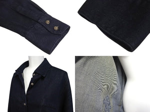 CHROME HEARTS クロムハーツ Mahal Kita デニム 長袖シャツ インディゴ クロスパッチ マハルキタ シルバー金具 サイズS 美品 中古 4c072580