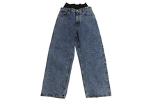 Load image into Gallery viewer, 新品未使用 Alaia アライア Wide Leg Denim Jeans With Stretch Knit Waistband デニムパンツ ジーパン AA9P01556T 中古 4c072581