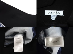 新品未使用 Alaia アライア Wide Leg Denim Jeans With Stretch Knit Waistband デニムパンツ ジーパン AA9P01556T 中古 4c072581