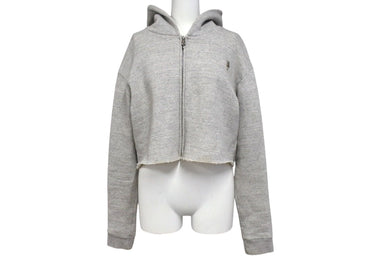 CHROME HEARTS クロムハーツ ジップアップ パーカー ダガー クロスパッチ サイズM グレー 美品 中古 4c072583