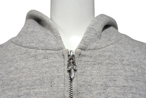 CHROME HEARTS クロムハーツ ジップアップ パーカー ダガー クロスパッチ サイズM グレー 美品 中古 4c072583