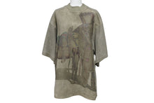Load image into Gallery viewer, HERMES エルメス インディアン 先住民 半袖Tシャツ トップス スウェードレザー カーキ ブラウン 美品 中古 4c072584