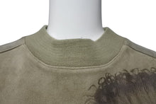 Load image into Gallery viewer, HERMES エルメス インディアン 先住民 半袖Tシャツ トップス スウェードレザー カーキ ブラウン 美品 中古 4c072584