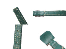 Load image into Gallery viewer, GOYARD Pet Collar and Lead, Herringbone Pattern, Green PVC Leather, Silver Hardware, Excellent Condition, Pre-Owned, Item Number 4c072587 