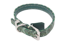 Load image into Gallery viewer, GOYARD Pet Collar and Lead, Herringbone Pattern, Green PVC Leather, Silver Hardware, Excellent Condition, Pre-Owned, Item Number 4c072587 