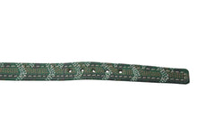 Load image into Gallery viewer, GOYARD Pet Collar and Lead, Herringbone Pattern, Green PVC Leather, Silver Hardware, Excellent Condition, Pre-Owned, Item Number 4c072587 