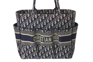 Christian Dior クリスチャンディオール ブックトート トートバッグ 50-MA-0230 オブリーク ネイビー キャンバス 良品 中古 4c072588