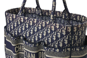 Christian Dior クリスチャンディオール ブックトート トートバッグ 50-MA-0230 オブリーク ネイビー キャンバス 良品 中古 4c072588