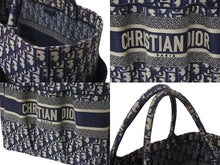 Load image into Gallery viewer, Christian Dior クリスチャンディオール ブックトート トートバッグ 50-MA-0230 オブリーク ネイビー キャンバス 良品 中古 4c072588