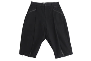 Y-3 ワイスリー サルエル ワイド パンツ 七分丈 サンプル ブラック コットン アディダス 撥水加工 ロゴ ボトムス サイズM 美品 中古 4c072598