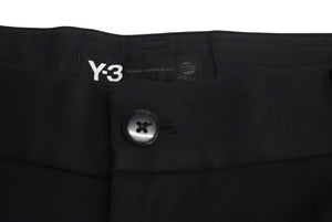 Y-3 ワイスリー サルエル ワイド パンツ 七分丈 サンプル ブラック コットン アディダス 撥水加工 ロゴ ボトムス サイズM 美品 中古 4c072598