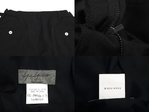 極美品 Yohji Yamamoto ヨウジヤマモト サンプル ワイド スラックス パンツ ブラック ボトムス ボンテージ 中古 4c072600