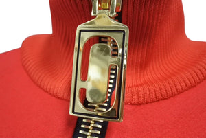 極美品 Marc Jacobs マークジェイコブス ジャケット ジャージ S-W21790283 カシミア レッド ベージュ ゴールド金具 サイズ0 中古 4c072603