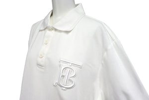 Burberry バーバリー 半袖 ポロシャツ ショートスリーブ TB モノグラムワッペン 8017723 コットン ホワイト 美品 中古 4c072609 