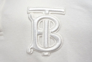 Burberry バーバリー 半袖 ポロシャツ ショートスリーブ TB モノグラムワッペン 8017723 コットン ホワイト 美品 中古 4c072609 