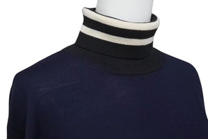 PAUL SMITH ポール スミス Knit Turtle Neck タートルネック ニット レディース ネイビー サイズ XL 美品 中古 4c072610