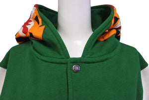 極美品 A BATHING APE アベイシングエイプ TIGER タイガー ワッペン スタジアムジャケット コットン グリーン ホワイト M 中古 4c072616 