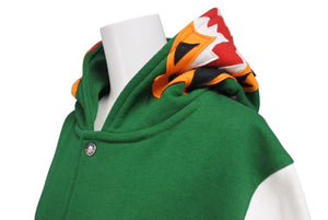 極美品 A BATHING APE アベイシングエイプ TIGER タイガー ワッペン スタジアムジャケット コットン グリーン ホワイト M 中古 4c072616 