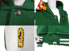 画像をギャラリービューアに読み込む, 極美品 A BATHING APE アベイシングエイプ TIGER タイガー ワッペン スタジアムジャケット コットン グリーン ホワイト M 中古 4c072616 