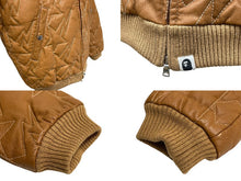 Load image into Gallery viewer, A Bathing ape ア ベイシング エイプ レザージャケット ブルゾン CHINA製 カウレザー ポリエステル ブラウン シルバー 美品 中古 4c072621