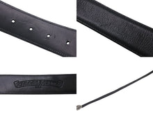 Load image into Gallery viewer, CHROME HEARTS クロムハーツ 1.5クラシックオーバルクロス レザーベルト サイズ39 1989/00 sterling刻印 レザー 美品 中古 4c072627