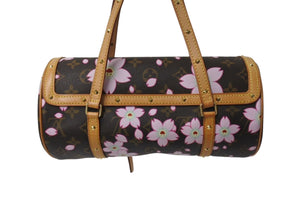 LOUIS VUITTON ルイヴィトン モノグラム チェリーブロッサム パピヨン ブラウン 村上隆 M92009 ロゴ 手持ち 美品 中古 4c072629