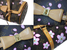 Load image into Gallery viewer, LOUIS VUITTON ルイヴィトン モノグラム チェリーブロッサム パピヨン ブラウン 村上隆 M92009 ロゴ 手持ち 美品 中古 4c072629
