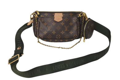 極美品 LOUIS VUITTON ルイヴィトン ミュルティポシェット アクセソワール カーキ ショルダーバッグ モノグラム M44813 中古 4c072634