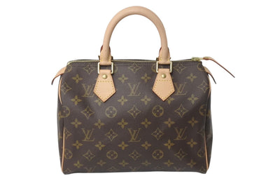 新品同様 LOUIS VUITTON ルイヴィトン ハンドバッグ スピーディ25 M41528 モノグラム PVC コーティングキャンバス ブラウン 中古 4c072635