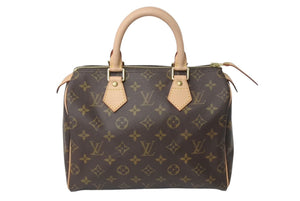 新品同様 LOUIS VUITTON ルイヴィトン ハンドバッグ スピーディ25 M41528 モノグラム PVC コーティングキャンバス ブラウン 中古 4c072635