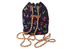新品未使用 CHANEL シャネル リュック バックパック ココマーク 24SS ブラック マルチカラー AS4810 ゴールド金具 中古 4c072637