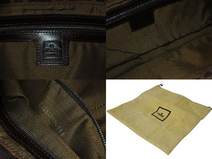 FENDI フェンディ マンマバケット ワンショルダーバッグ ズッカ柄 コットンキャンバス レザー シルバー金具 ブラウン 美品 中古 4c072640 