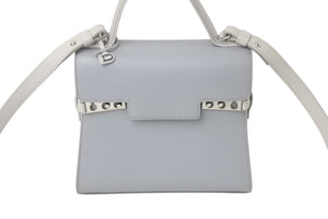 Delvaux デルボー タンペートPM 2WAYバッグ ハンドバッグ ショルダーバッグ レザー グレー シルバー金具 美品 中古 4c072642