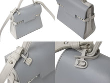 Load image into Gallery viewer, Delvaux デルボー タンペートPM 2WAYバッグ ハンドバッグ ショルダーバッグ レザー グレー シルバー金具 美品 中古 4c072642