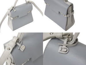 Delvaux デルボー タンペートPM 2WAYバッグ ハンドバッグ ショルダーバッグ レザー グレー シルバー金具 美品 中古 4c072642