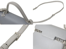 Load image into Gallery viewer, Delvaux デルボー タンペートPM 2WAYバッグ ハンドバッグ ショルダーバッグ レザー グレー シルバー金具 美品 中古 4c072642