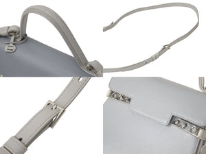 Delvaux デルボー タンペートPM 2WAYバッグ ハンドバッグ ショルダーバッグ レザー グレー シルバー金具 美品 中古 4c072642