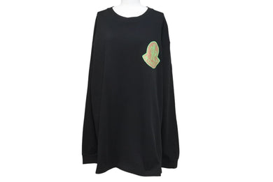 MONCLER モンクレール 長袖Tシャツ トップス クルーネック ブランドロゴ トルコ製 コットン グリーン サイズL 美品 中古 4c072651