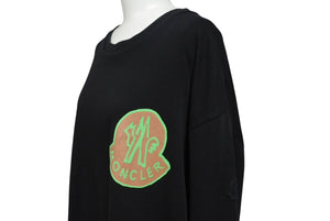 MONCLER モンクレール 長袖Tシャツ トップス クルーネック ブランドロゴ トルコ製 コットン グリーン サイズL 美品 中古 4c072651