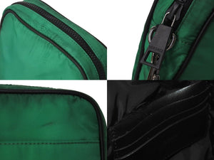VERSACE ヴェルサーチ メデューサ ショルダーバッグ ボディバッグ ロゴ ICタグ グリーン ブラック シルバー金具 美品 中古 4c072663