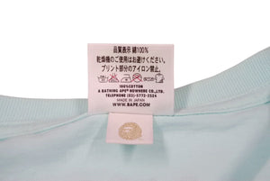 A BATHING APE アベイシングエイプ RSVP GALLERYコラボ 半袖Tシャツ ターコイズブルー ブラック ブラウン サイズL 美品 中古 4c072669 