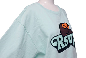 A BATHING APE アベイシングエイプ RSVP GALLERYコラボ 半袖Tシャツ ターコイズブルー ブラック ブラウン サイズL 美品 中古 4c072669 