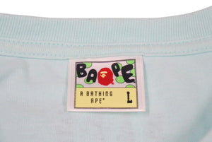 A BATHING APE アベイシングエイプ RSVP GALLERYコラボ 半袖Tシャツ ターコイズブルー ブラック ブラウン サイズL 美品 中古 4c072669 