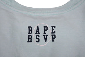 A BATHING APE アベイシングエイプ RSVP GALLERYコラボ 半袖Tシャツ ターコイズブルー ブラック ブラウン サイズL 美品 中古 4c072669 