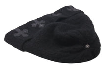 Load image into Gallery viewer, 新品同様 CHROME HEARTS クロムハーツ ニットキャップ 帽子 ブラック カシミヤ レザー ONE(26cm) RN 97729 シルバー金具 中古 4c072683